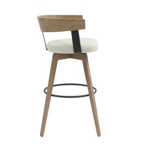 Bar stool medium height swivel Lani .01 legs made of beech plywood-edged seat ecru 52.5x50.5x88hcm Hm9988