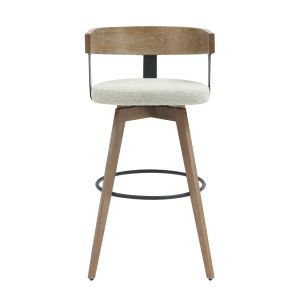 Bar stool medium height swivel Lani .01 legs made of beech plywood-edged seat ecru 52.5x50.5x88hcm Hm9988