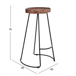 Bar stool with acacia solid wood seat Hm8363,11