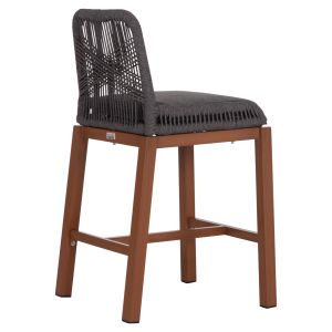Howard Hm5791.22 medium height bar stool, aluminum in brown - dark gray rope 47.5x55x94.5hcm.