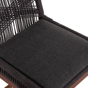 Howard Hm5791.22 medium height bar stool, aluminum in brown - dark gray rope 47.5x55x94.5hcm.