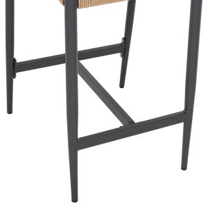 Bar stool with medium height, dark gray aluminum with artificial rattan, beige, 46x58x95cm Hm5920,02