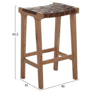 Bar stool, natural solid teak Hm99382.01