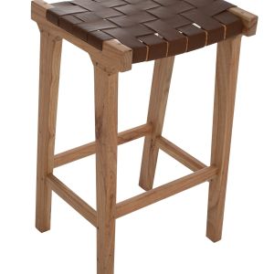 Bar stool, natural solid teak Hm99382.01