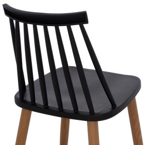 Bar stool black natural Hm9300,02