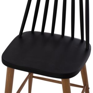 Bar stool black natural Hm9300,02