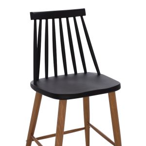 Bar stool black natural Hm9300,02