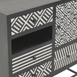 Бар шкаф Black And White Electro мангово дърво 90х35х160cm