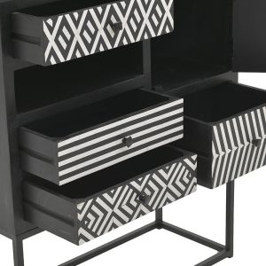 Бар шкаф Black And White Electro мангово дърво 90х35х160cm