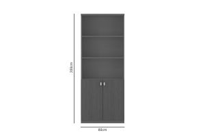 Библиотека Denith цвят орех/въглен 80x40x200εκ