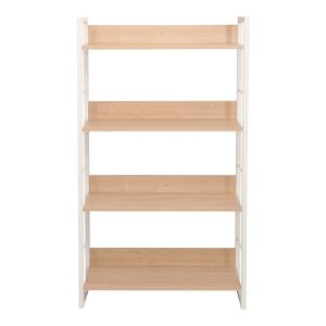 Библиотека Dorfie в естествен цвят с бял метал 70x30x124.5 см