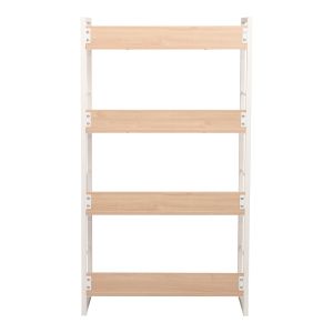 Библиотека Dorfie в естествен цвят с бял метал 70x30x124.5 см