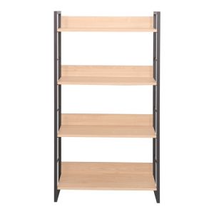 Библиотека Dorfie в естествен цвят с черен метал 70x30x124.5 см