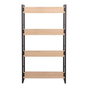 Библиотека Dorfie в естествен цвят с черен метал 70x30x124.5 см