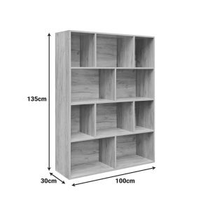 Библиотека Evergin с чекмеджета от Mdf в цвят дъб 100x30x135см