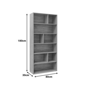 Библиотека Evergin с чекмеджета от Mdf в цвят дъб 80x30x180см