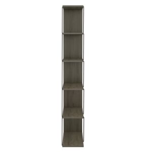 Библиотека Mini Tars, меламин маслиненосив, черни метални пръти, 65x22-24x146hcm Hm2241,13