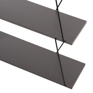Библиотека Mini Tars, меламин сив, черни метални пръти, 65x22-24x146hcm Hm2241,20