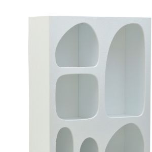 Библиотека Santorini Glabo Inart дърво в бяло 80x32x150cм