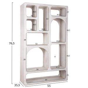 Santorini Handyr solid mango wood bookcase in white 100x35x165hcm Hm9707