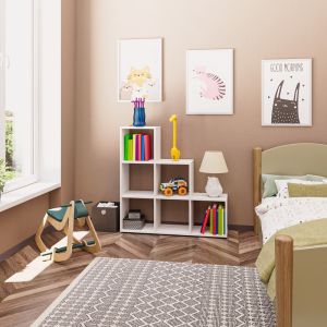 Schody bookcase in white 105.5x29.2x107cm