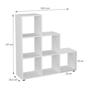 Schody bookcase in white 105.5x29.2x107cm