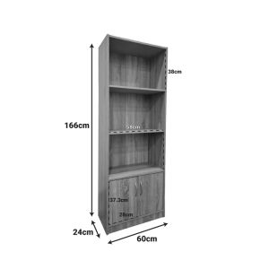 Tekaro bookcase in anthracite color 60x29x166 cm