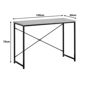 Бюро Bailon в цвят дъб с черен метал 100x40x70см