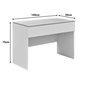 Бюро Beleton с чекмеджета от Mdf в цвят дъб-бял 100x50x75см