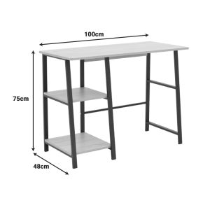 Бюро Ferje с рафтове от Mdf в естествено черен цвят 100x48x75см