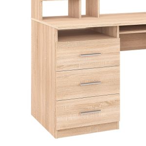 Бюро Keldra с чекмеджета и шкафове в цвят сонома 140x59.8x142.2см