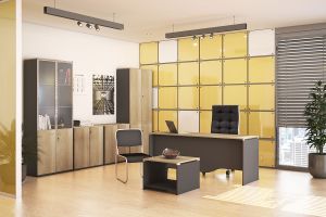 Desk Lotus in oak-dark gray color 180x80x75cm
