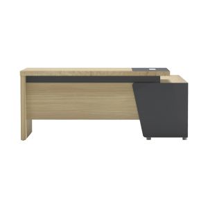 Desk Lotus left corner in natural anthracite color 160x160x75cm