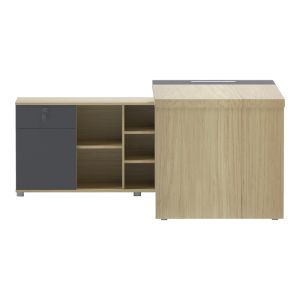 Desk Lotus left corner in natural anthracite color 180x180x75cm
