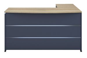 Desk Lotus reversible oak-dark gray 180x160x75cm