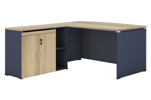 Desk Lotus reversible oak-dark gray 180x160x75cm