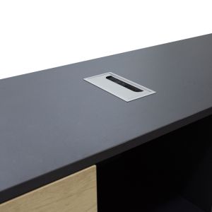 Desk Lotus reversible oak-dark gray 180x160x75cm