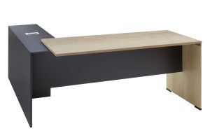 Desk Lotus reversible oak-dark gray 180x160x75cm
