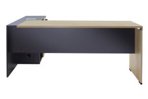 Desk Lotus reversible oak-dark gray 180x160x75cm