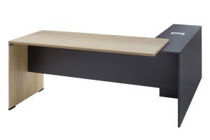 Desk Lotus reversible oak-dark gray 180x160x75cm