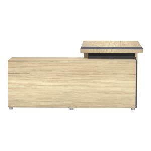 Lotus desk with right corner in natural anthracite color 180x180x75cm