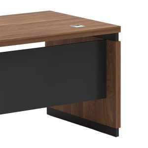 Oscar desk reversible walnut/charcoal 180x170x76cm
