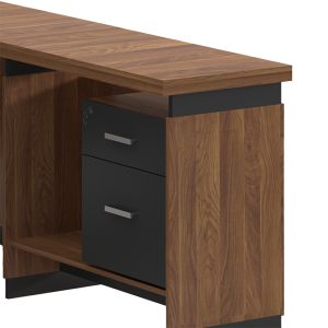 Oscar desk reversible walnut/charcoal 180x170x76cm
