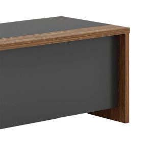 Oscar reversible desk walnut/charcoal 200x188.6x76cm