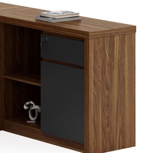 Oscar reversible desk walnut/charcoal 200x188.6x76cm