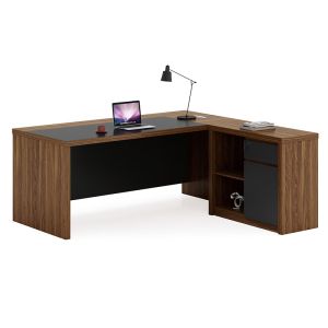Oscar reversible desk walnut/charcoal 200x188.6x76cm
