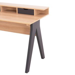 Desk Rexin Hm18290 melamine in Sonama-gray color 120x19-59x75-85.5hcm..