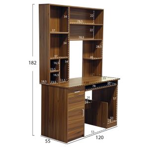 Status desk with shelf, walnut, 120x55x182 Hm2032,04