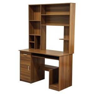 Status desk with shelf, walnut, 120x55x182 Hm2032,04
