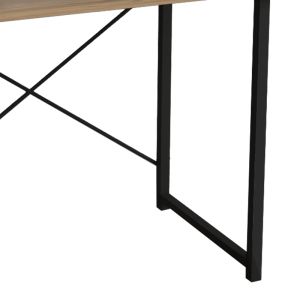 Ustando desk made of melamine top, oak color, with black metal stand 90x60x72cm
